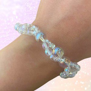 White Aura Quartz Crystal Angel Twist Bracelet